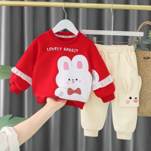 Xem ngay   FLASH SALE   - Bộ quần áo trẻ em dài tay thu đông và ban đêm - cotton nỉ da cá giữ ấm nhẹ - hình thỏ dễ thương - XG070
