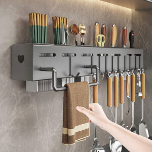 Xem ngay Giá Treo Đồ Nhà Bếp, Giá Cài Dao, Kéo, Đồ Dùng Nhà Bếp Đa Năng Bằng Inox Không Gỉ,Tặng keo dán cường lực MKS021