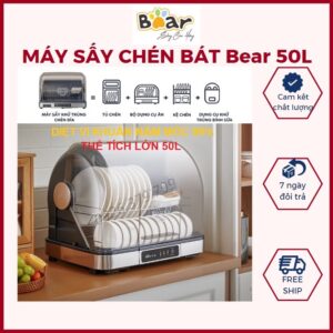 Xem ngay Máy Sấy Chén Bát Bear, Máy Sấy Bát Đũa, Khử Trùng Bình Sữa Bằng Tia UV-Dung Tích 50L
