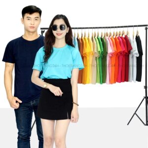 Xem ngay Top Áo Thun Trơn THOITRANG24H Nhiều Màu Áo Phông Basic Nam Nữ Ngắn Tay Vải Dày Mịn Đủ Size