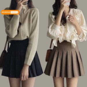 Xem ngay Chân váy xếp ly Goness dáng chữ a bigsize lưng cao phong cách tennis xòe kiểu xếp li ngắn thời trang