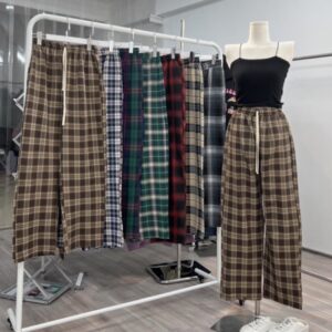 Xem ngay Quần kẻ sọc nữ CARO nam nữ lưng cao dáng rộng phong cách Hàn Quốc CAMASTORE  QK06