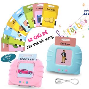 Xem ngay Máy đọc thẻ mèo song ngữ Anh - Việt flashcard 112 thẻ 224 từ vựng - sạc điện - cho bé học từ vựng