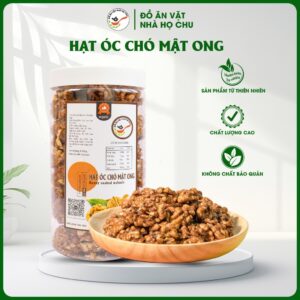 Hạt Óc Chó Tẩm Mật Ong Hộp 500g - Nhân Hạt Óc Chó Sấy Giòn Tẩm Mật Ong Ăn Liền
