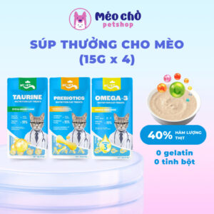 Thức ăn cho mèo MR.VET súp thưởng gói 60G (4 thanh 15G) bổ sung Omega-3 / Prebiotics / Taurine
