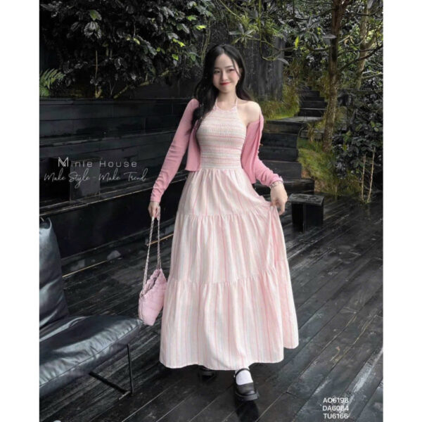 Đầm váy maxi cổ yếm dáng dài