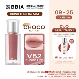 ￼[MUA 1 TẶNG 1] Son kem nhung thuần chay, nhẹ môi BBIA Last Velvet Tint Re-new Version 5g